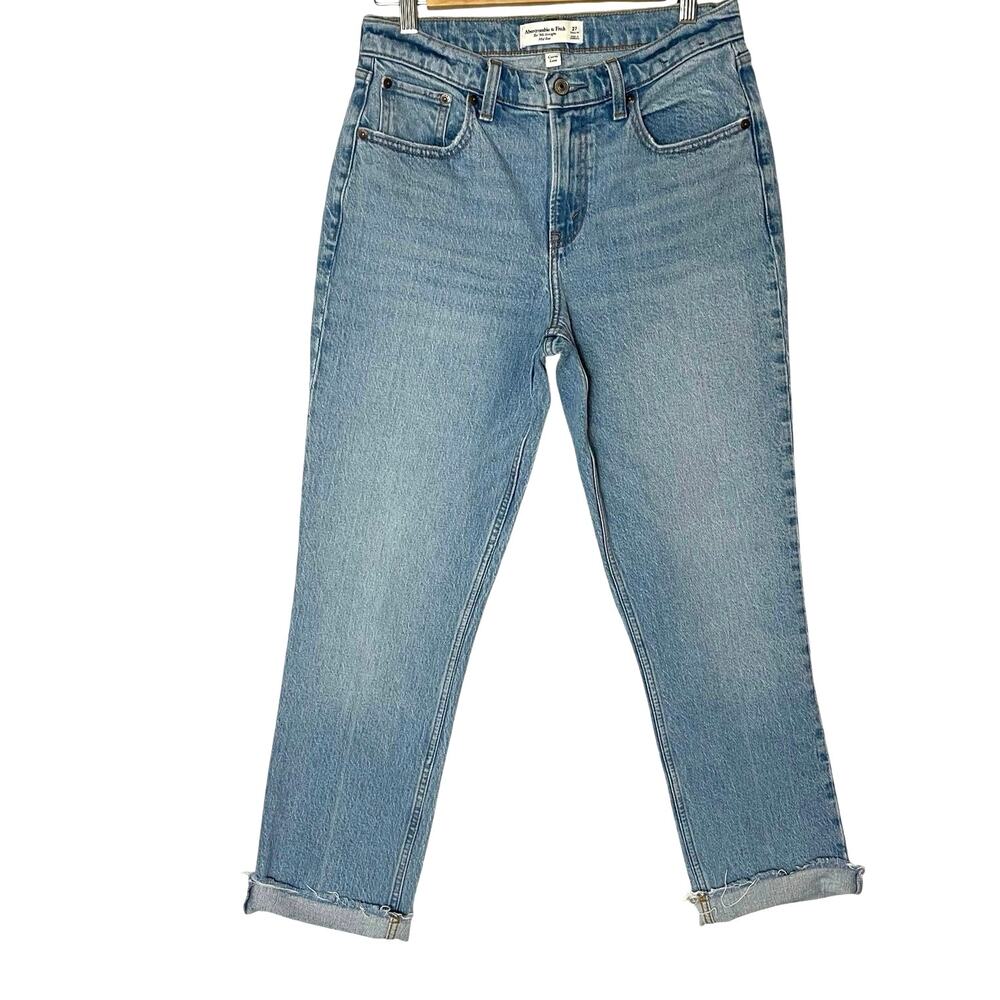 Abercrombie & Fitch 90s Straight Mid Rise Size 27 Regular Curve Love Jeans